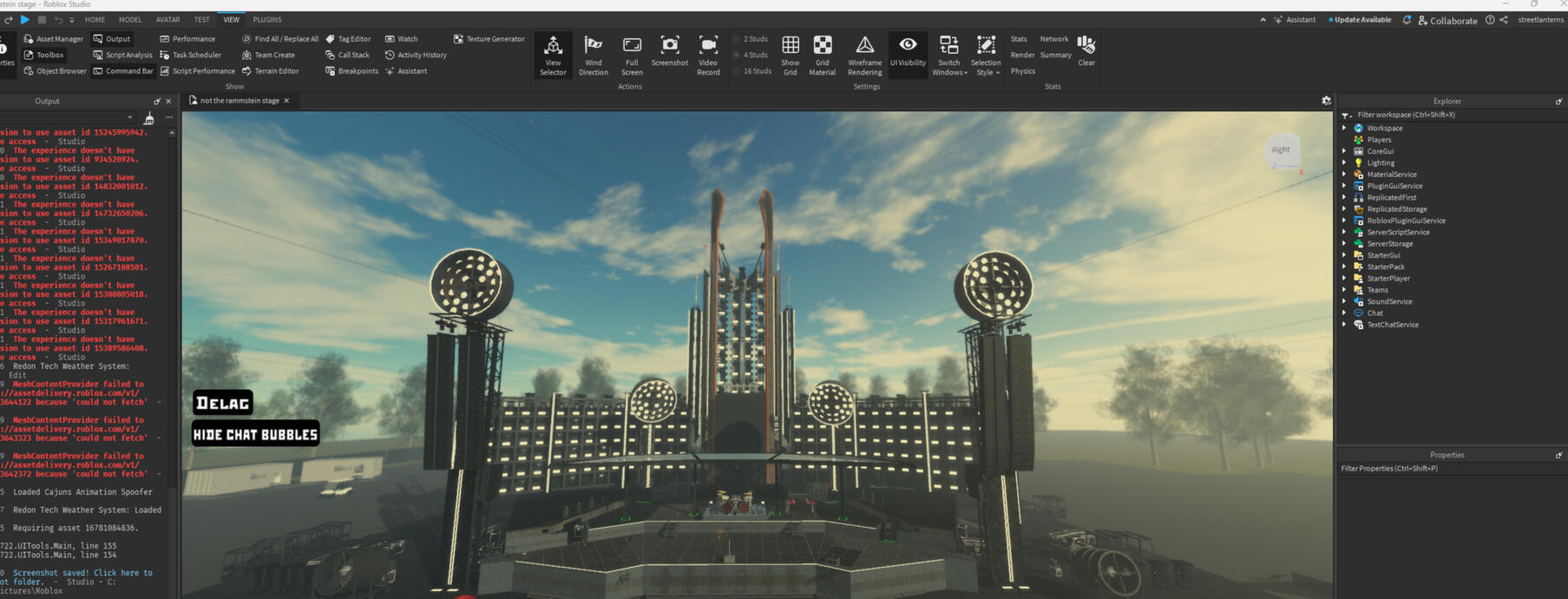 Front image of the stage